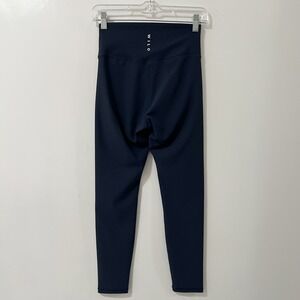 WILO The Label Womens Navy Blue Ribbed High Waisted Activewear Leggings Size M